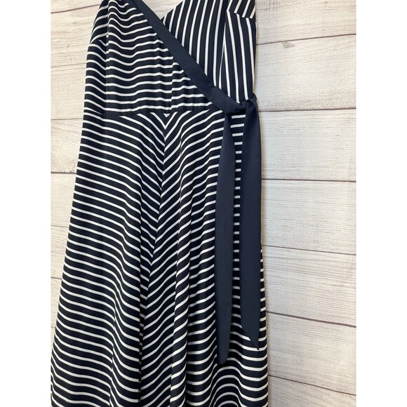 Banana Republic Strappy Handkerchief Hem Dress Midi Blue Stripe 6 - Picture 5 of 9